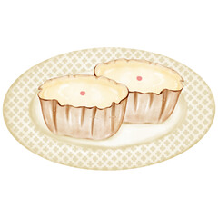 Chinese New Year cake or Nian gao on plate