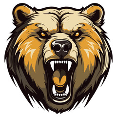 Bear head mascot logo illustration, generative ai