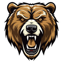 Bear head mascot logo illustration, generative ai