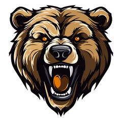 Bear head mascot logo illustration, generative ai