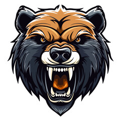 Bear head mascot logo illustration, generative ai