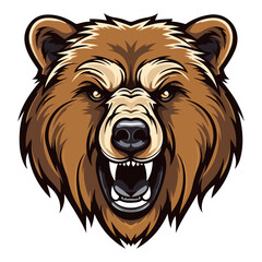 Bear head mascot logo illustration, generative ai