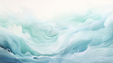 Obraz premium Rippling waves, dynamic flow, and aqua abstract art. Elegance, motion, and fluid design captured in a captivating depiction of water waves.