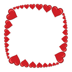 The round frame with red hearts.

