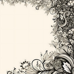 Victorian baroque filigree journal page border