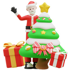 3D Merry Christmas Santa Claus