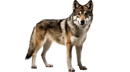 Türaufkleber A wolf standing , isolated on transparent or white background, png © Daniel