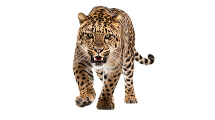 A leopard , isolated on transparent or white background, png