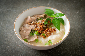 Pho Bo vietnamese soup with pork and rice noodles