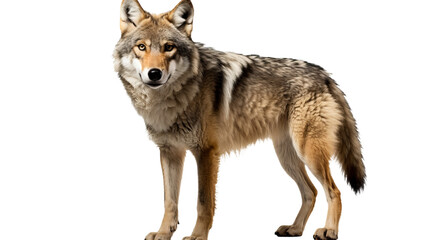 Naklejka na ściany i meble A wolf standing on transparent or white background, png