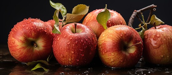 Infected apples with apple scab disease caused by Venturia inaequalis. - obrazy, fototapety, plakaty