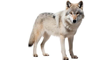 Fototapeta premium A white wolf , isolated on transparent or white background, png