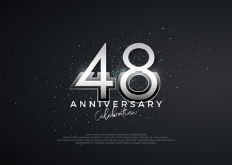 Simple and elegant numbers. 48th anniversary celebration. Premium vector for poster, banner, celebration greeting.
