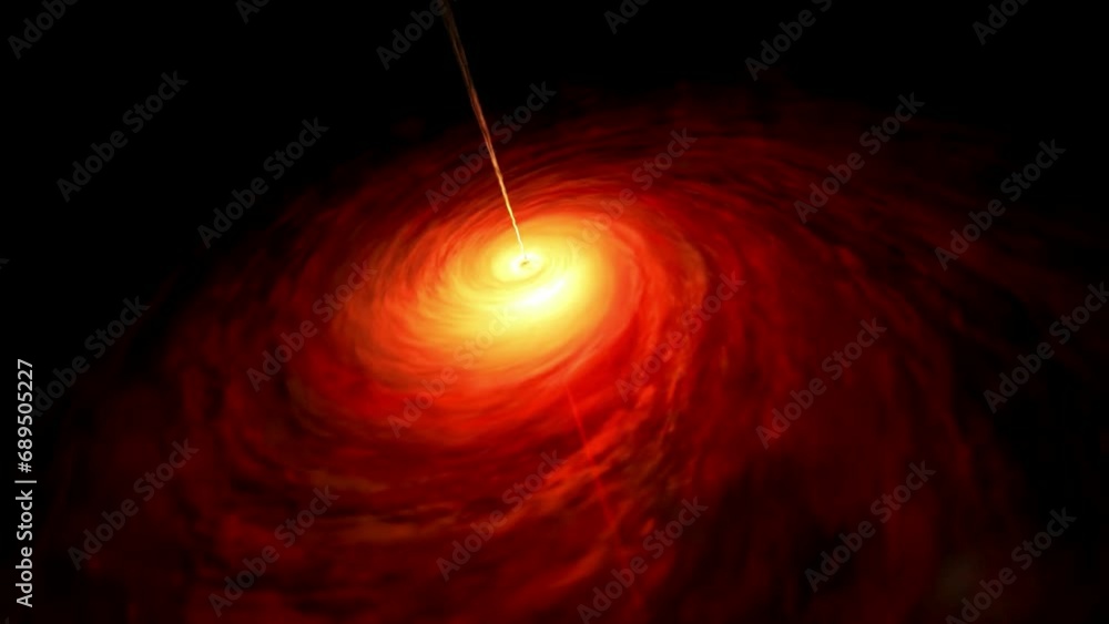 Wall mural a quasar rotating in outer space with a massive black hole inside.