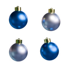 blue christmas balls , 3d render