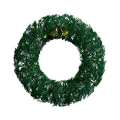 christmas wreath isolated on white , 3d render