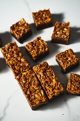 Salted Caramel Cornflake Brownies. Brownie with crunchy top of cornflakes and caramel.