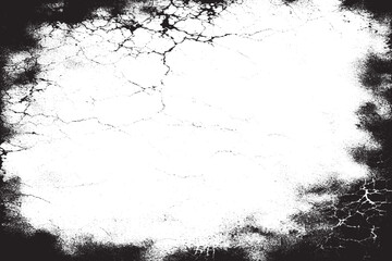 black grungy texture on white background vector illustration overlay monochrome grungy background - obrazy, fototapety, plakaty