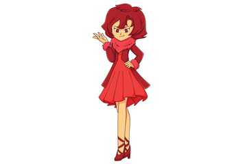 Cute Anime Girl Character Design Illustration