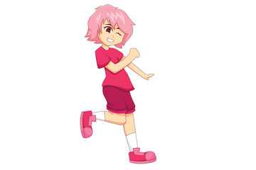 Cute Anime Girl Character Design Illustration