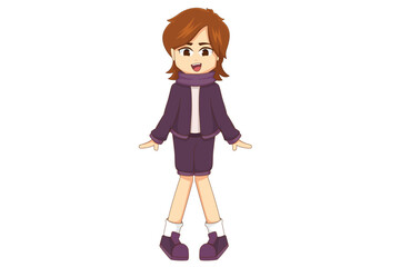 Cute Anime Girl Character Design Illustration