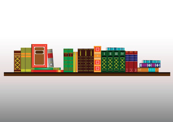 3d Vector hand drawn by Adobe illustration of column books