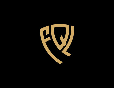 FQL creative letter shield logo design vector icon illustration
