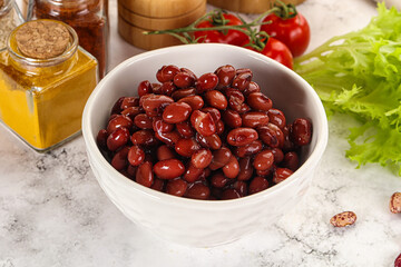 Canned red beans in the bowl