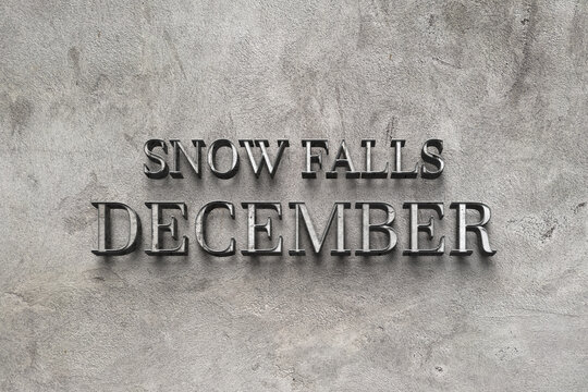 Snowfalls December Beautiful Text Design illustration
