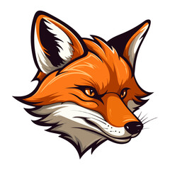 Fox head mascot logo illustration, generative ai
