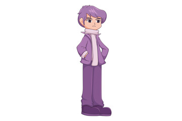 Cute Winter Boy Character Design Illustration