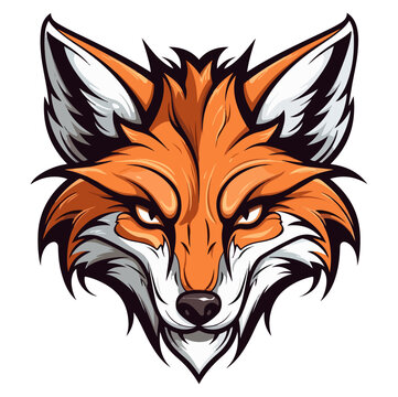 Fox head mascot logo illustration, generative ai