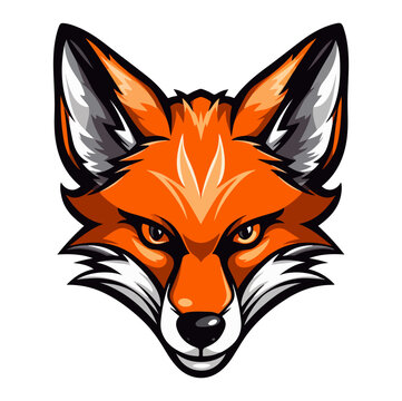 Fox head mascot logo illustration, generative ai