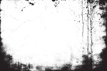 black grungy texture on white background vector illustration overlay monochrome grungy background - obrazy, fototapety, plakaty