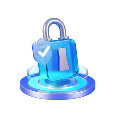 3d render of a padlock icon