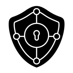 Security vector icon on glyph