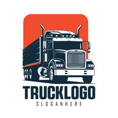 Black silhouette truck logo icon. truck vector illustration