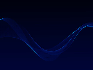 Blue flowing line technology design background vector