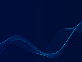 Blue flowing line technology design background vector