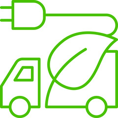 eco friendly truck line icon symbol illustration