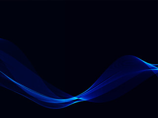 Blue flowing line technology design background vector