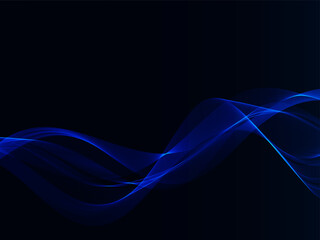 Blue flowing line technology design background vector