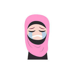 woman with cute pink hijab vector cartoon