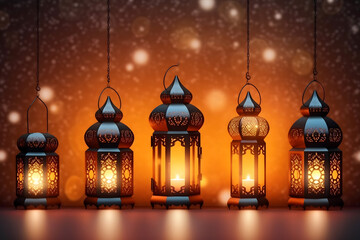 Fototapeta premium ramadan Kareem, Ramadan crescent moon, Eid Mubarak Islamic festival social media banner and Eid Mubarak Post Template, isolated background