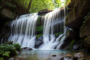 Obraz premium Landscape - nature summer waterfall