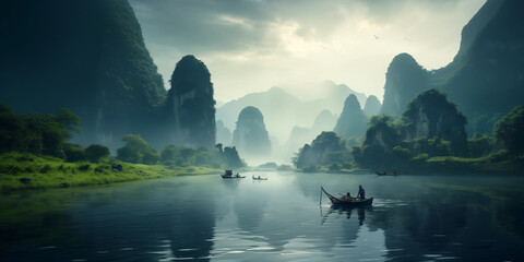 Amazing nature landscape in China - obrazy, fototapety, plakaty
