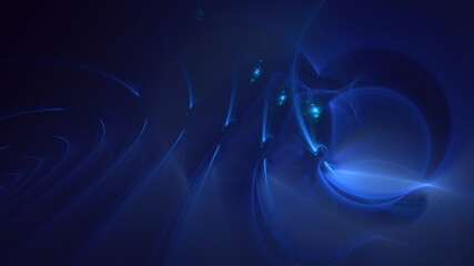 3D manual rendering abstract blue fractal light background