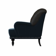 armchair isolated on white background, interior furniture, 3D illustration, cg render
