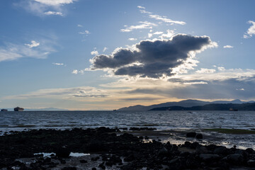 Colorful sunset over the sea