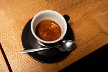 white cup of espresso seen from above